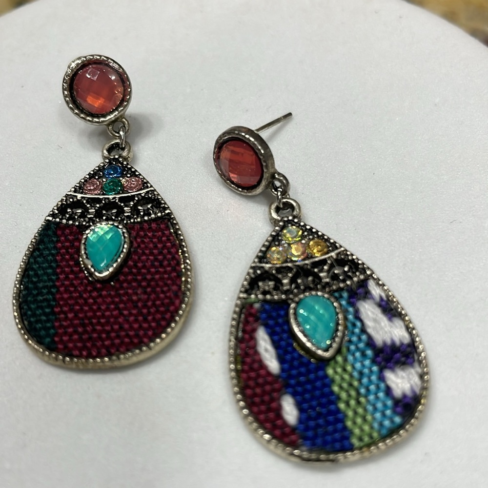 Colorful Bohemian Drop Earrings - Picture 8 of 9